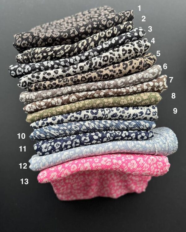 شال پلیسه پایین ریش پلنگی رنگی (جین 13 تایی کد 918)