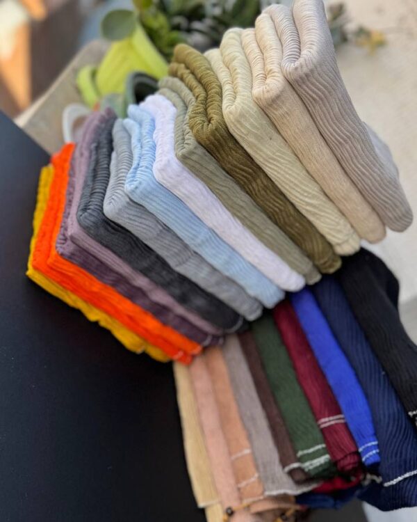 شال نخی چهار فصل پلیسه منگوله دار (تکفروشی کد 109)