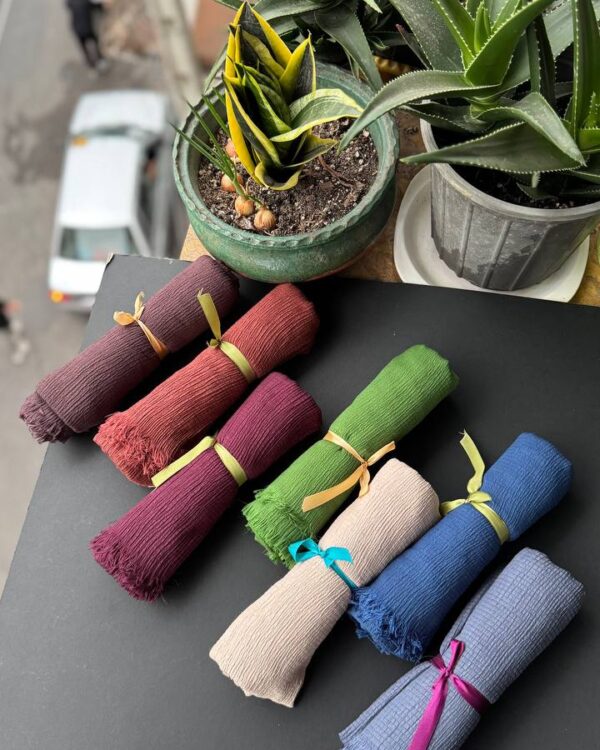 شال پفکی نخ کنفی (تکفروشی کد 106)