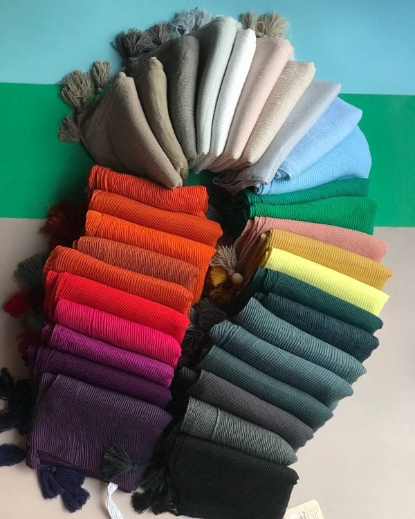 شال پلیسه نخی پاییزه (عمده فروشی کد 454)