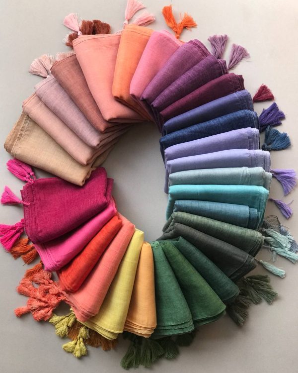 شال نخ پنبه منگوله دار(تکفروشی کد 913)