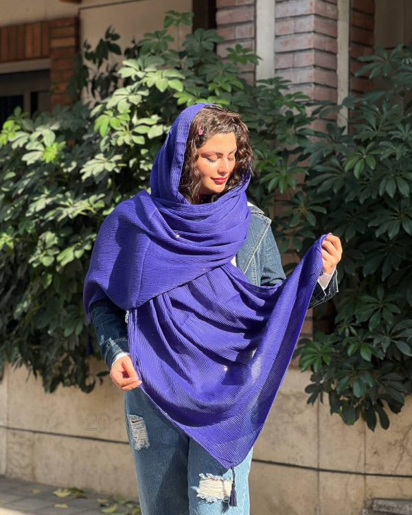 شال پلیسه منگوله دار مدل برشکا
