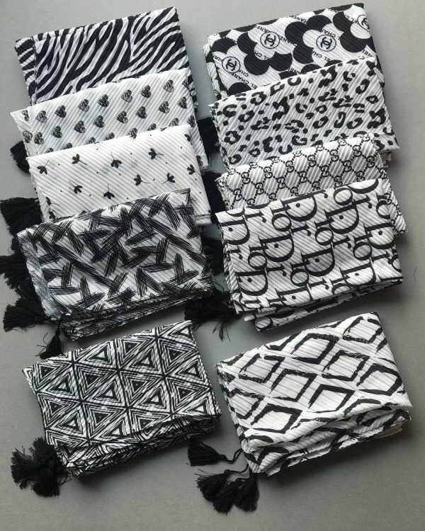 شال پلیسه نخی منگوله دار(تکفروشی کد 161)