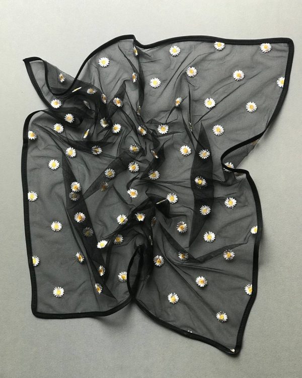 مینی اسکارف بابونه توری(تک فروشی کد 184)