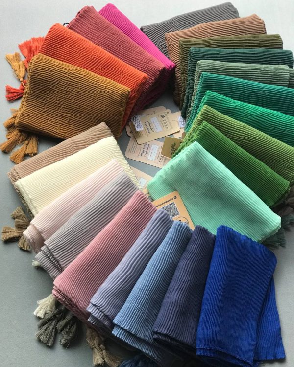 شال برشکا پلیسه منگوله دار