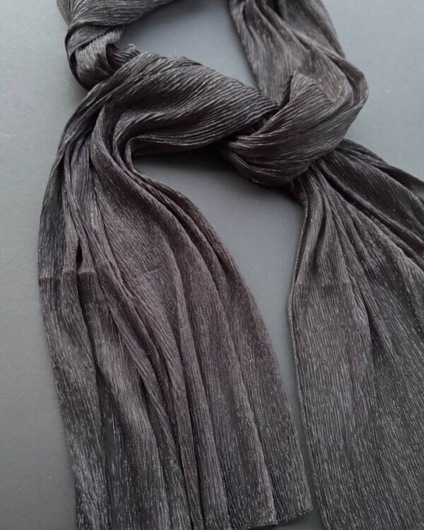 شال پلیسه لمه منگوله دار مجلسی تک مشکی(تک فروشی کد 190)