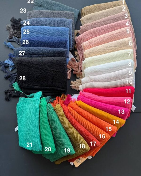 شال پلیسه سوپر نخ منگوله دار (جین 20تایی کد 704)