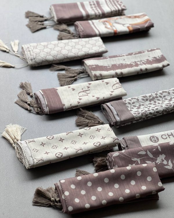 شال اسلپ چاپی منگوله دار (کد 297)