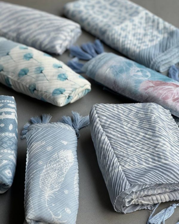 شال پلیسه نخی منگوله دار (فقط عمده فروشی کد 303)