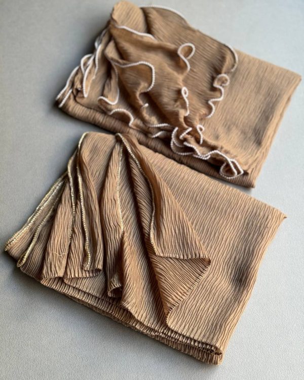 شال برشکا نخ پنبه پلیسه (تک فروشی کد ۳۱۹)