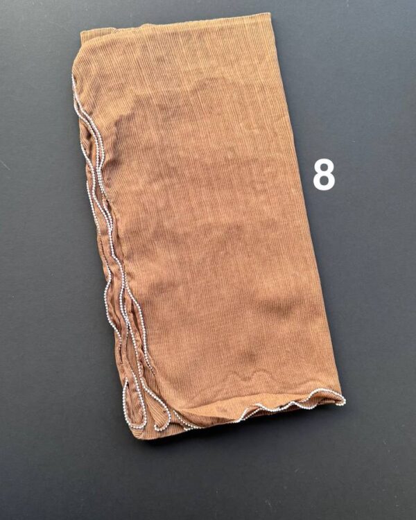 شال پلیسه دورمروارید (تک فروشی کد ۳۴۳)