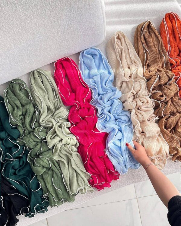 شال پلیسه دور زیپ و مروارید (عمده فروشی کد ۳۴۴)