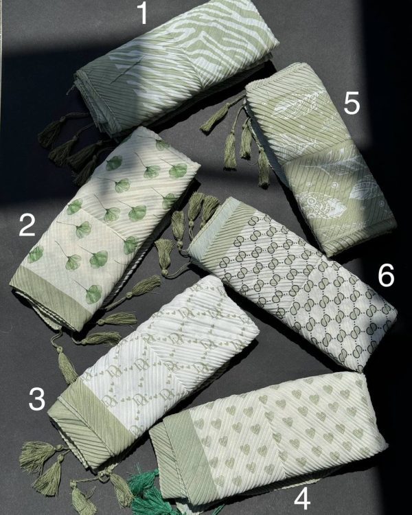 شال پلیسه نخی منگوله دار (تک فروشی کد 331)