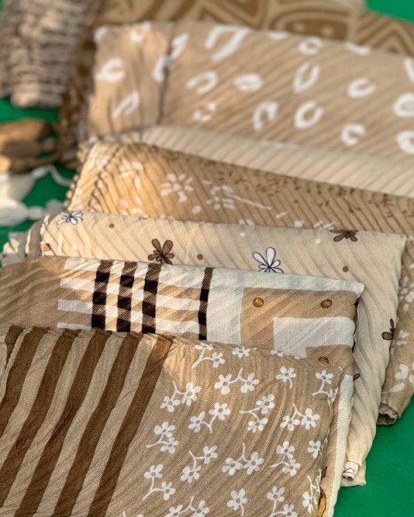 شال پلیسه نخ پنبه منگوله (تک فروشی کد 365)