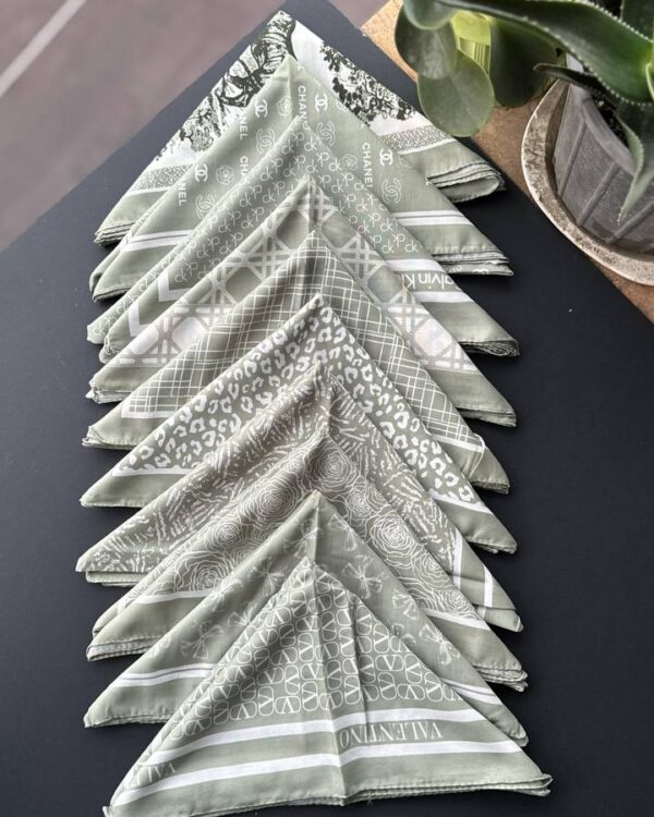 مینی اسکارف تمام نخ ۷۰ سانتی سبز(تک فروشی کد ۳۸۵)