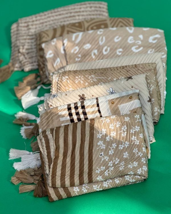 شال پلیسه نخ پنبه منگوله دار (عمده فروشی کد 367)