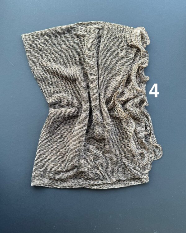 شال پلیسه لمه مجلسی شنی دور دالبردی (تک فروشی کد 398)