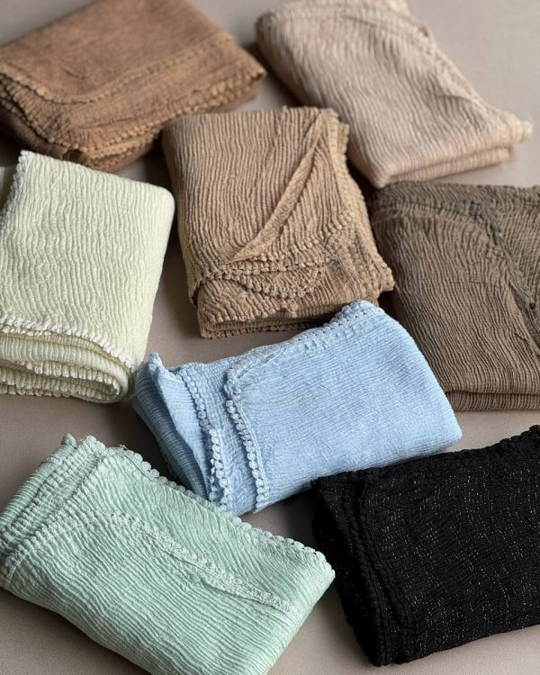 شال پلیسه شنی برشکا دور عدسی (عمده فروشی کد 397)