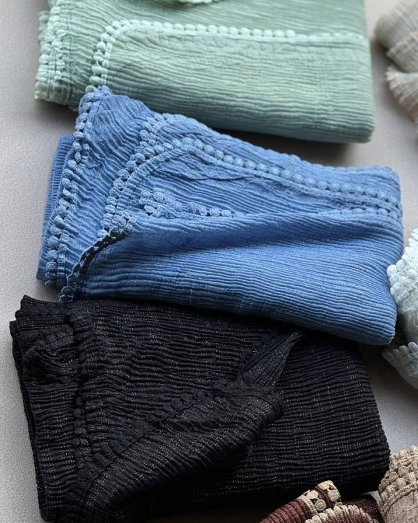 شال پلیسه شنی برشکا دور عدسی (تک فروشی کد 396)