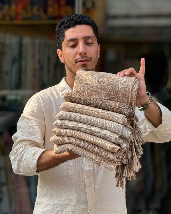 شال پلیسه نخی وارداتی (تک فروشی کد 417)