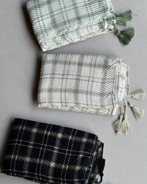 شال پلیسه نخ پنبه (تک فروشی کد 419)