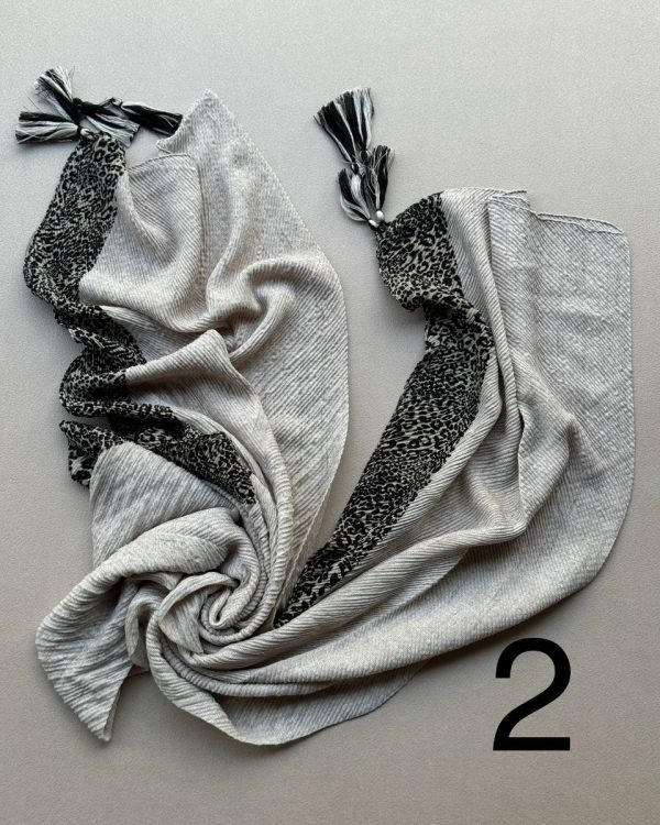 شال پلیسه پلنگی وارداتی (تک فروشی کد 423)