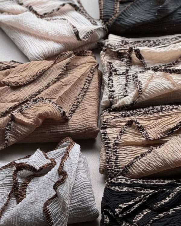 شال پلیسه نخی وارداتی (تک فروشی کد 432)