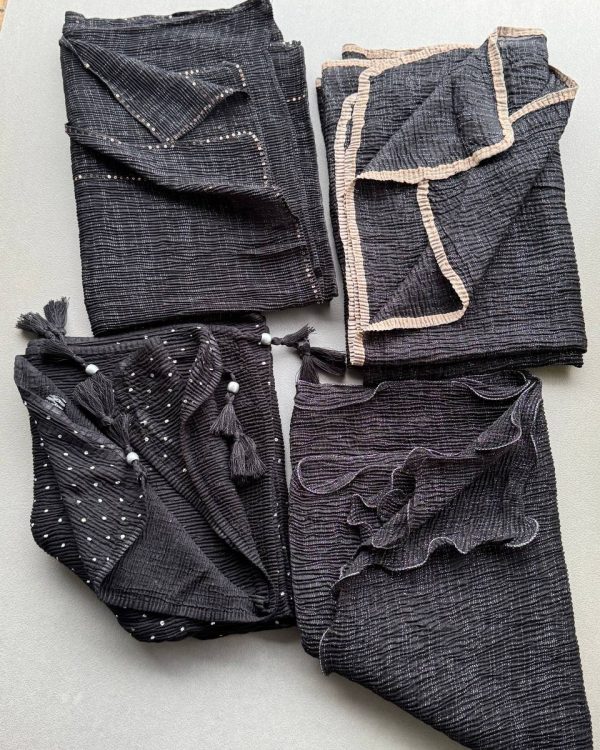 شال برشکا چهار فصل مشکی( تک فروشی کد 476)