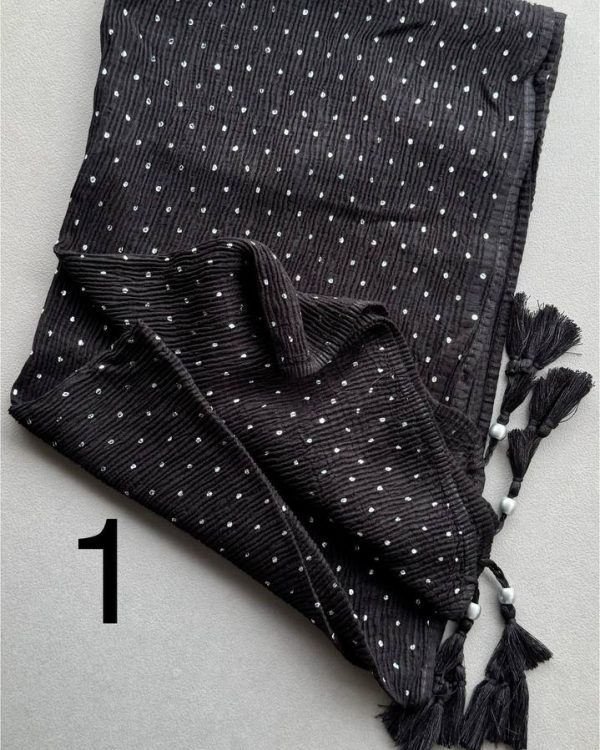 شال برشکا چهار فصل مشکی ( جین 6 تایی کد 477)