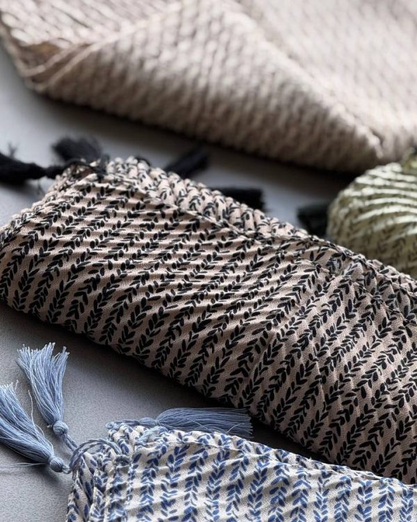 شال پلیسه نخی چهار فصل ( جین 4 تایی کد 464)