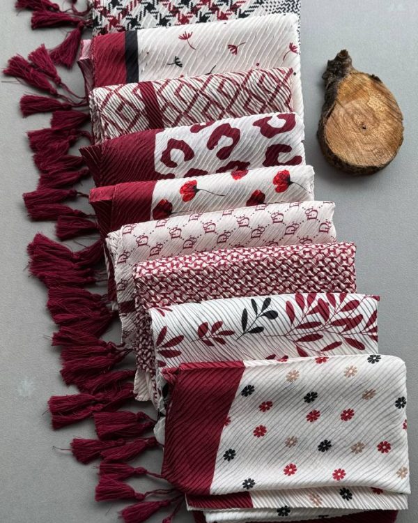 شال تمام نخ پاییزه پلیسه (جین 10 تایی کد 479)