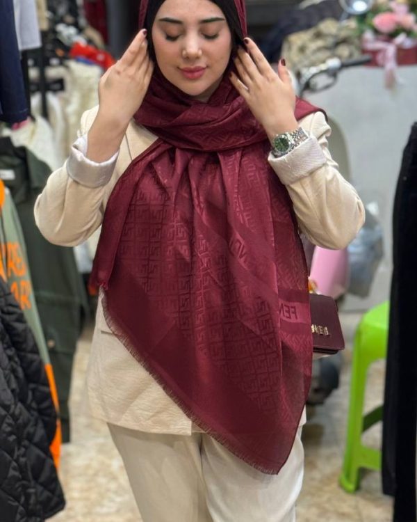 شال نخ ژاکارد چری(تکفروشی کد 505)