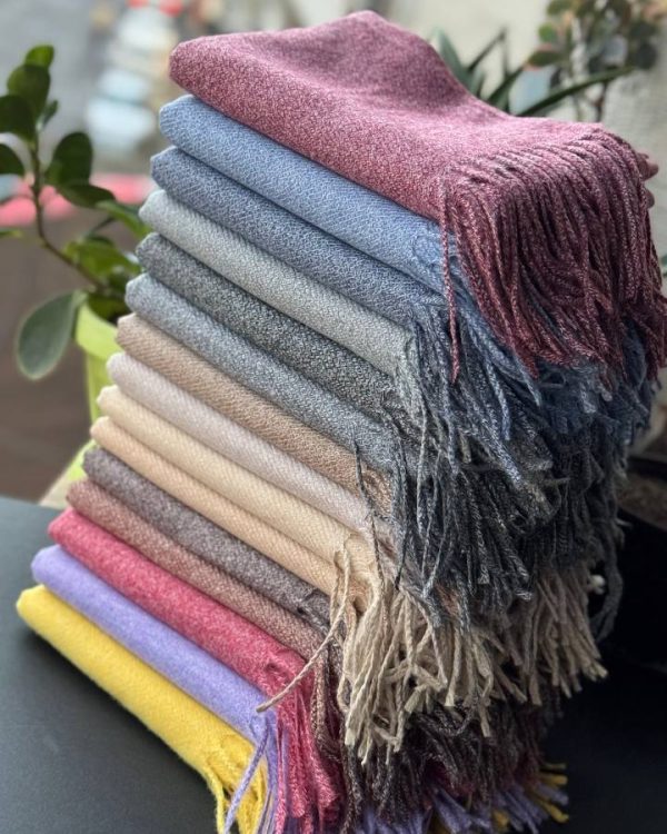 شال موهر فوتر ملانژ دو رو عمده (جین 12 تایی کد 977)