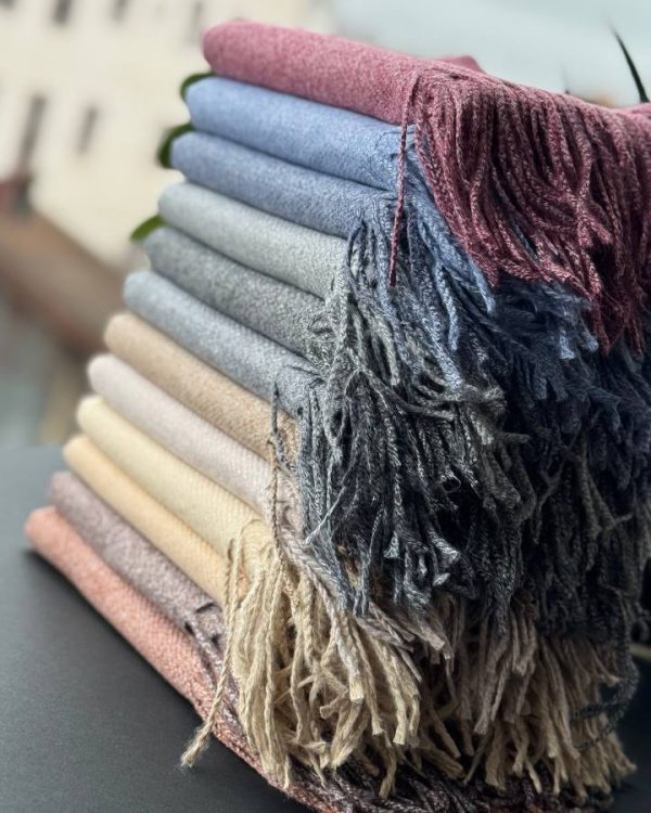 شال موهر فوتر ساده دو رو عمده (جین 12 تایی کد 512 )