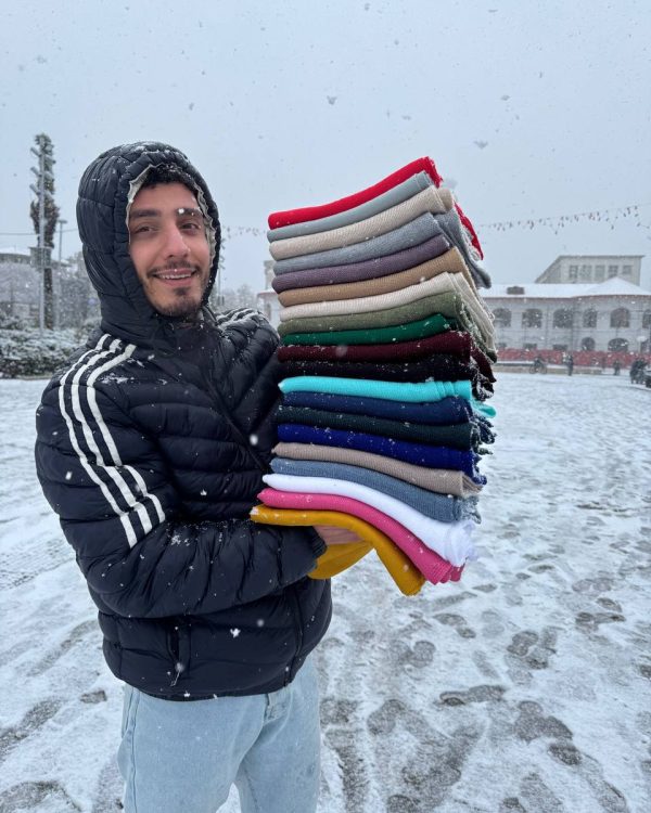 شال ریز بافت لبه دوبل ساده تکرنگ عمده(جین 10 تایی کد 539)