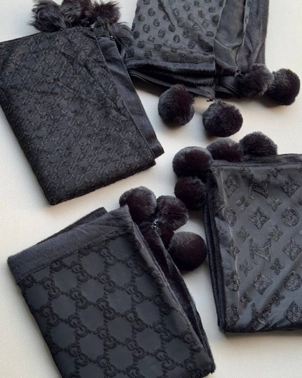 شال مخمل توری منگوله پم پم(تکفروشی کد 567 )