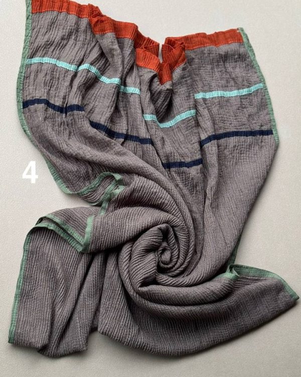 شال پلیسه بهاره برشکا نواری (تکفروشی کد 583)