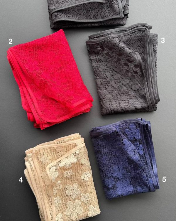 شال دانتل توری نواری(جین 5 تایی کد 656)