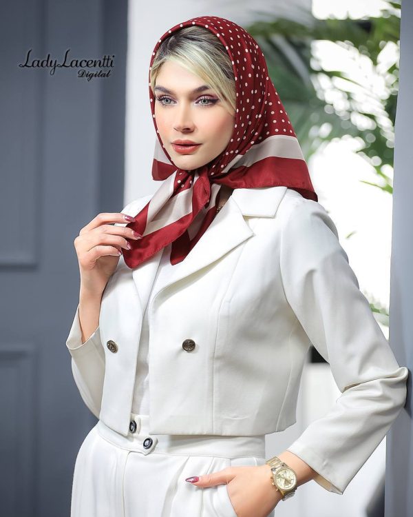 مینی اسکارف ساتن چاپی(جین 4 تایی کد 636)