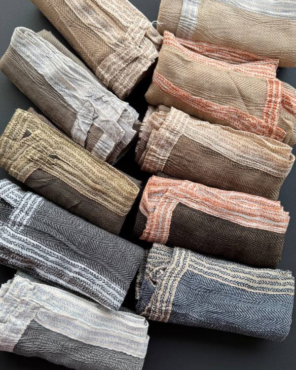 شال تمام نخ پنبه دور نوار(تکفروشی کد 658)