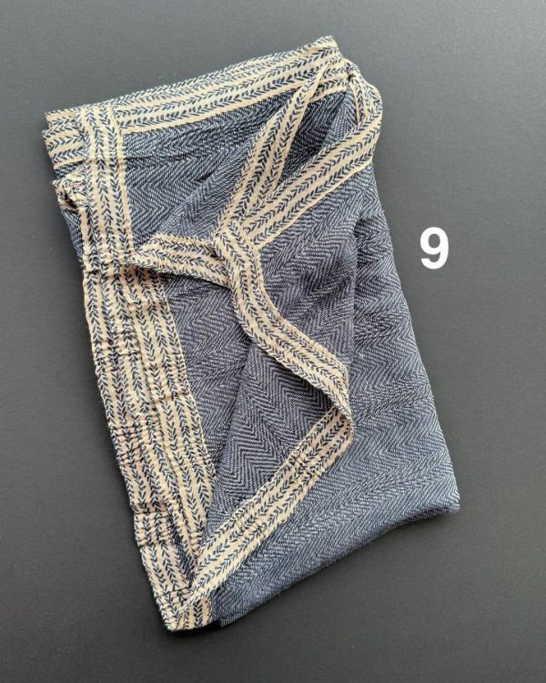 شال تمام نخ پنبه دور نوار(جین 10 تایی کد 659)