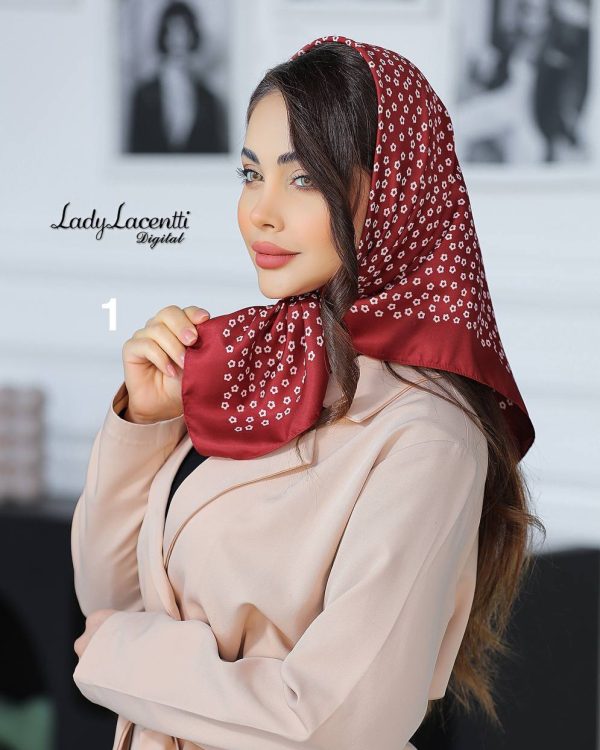 مینی اسکارف ساتن چاپی(جین 8 تایی کد 663)