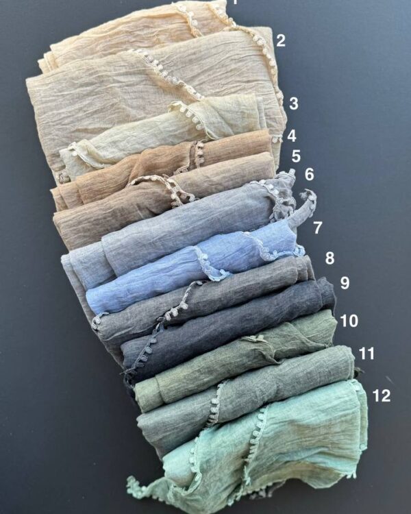 شال دور عدسی مزونی تمام نخ هلالی (جین 12 تایی کد 724)