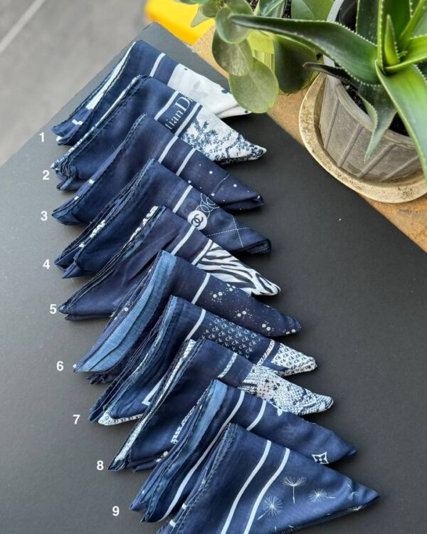 مینی اسکارف نخی سورمه ای (تکفروشی کد 721)