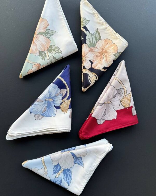 مینی اسکارف ساتن چاپی(جین 5 تایی کد 690)