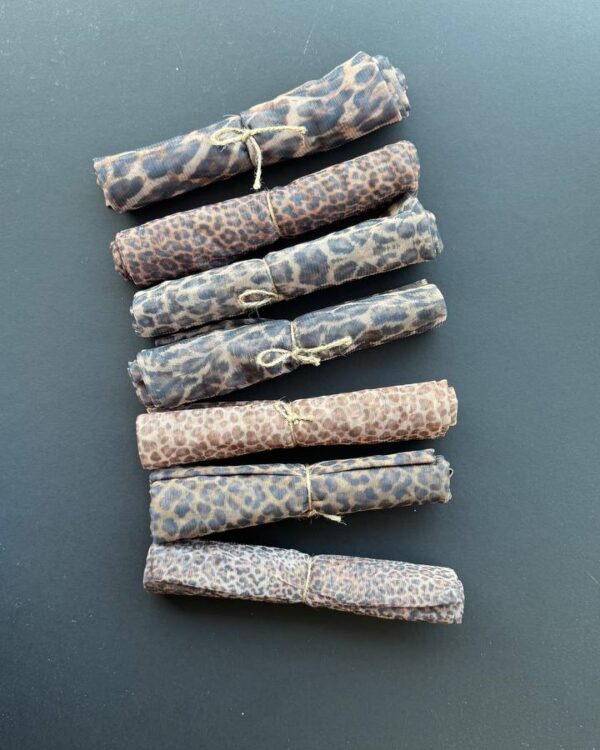 شال توری دور نواری پلنگی و طرح دار (تکفروشی کد 691)