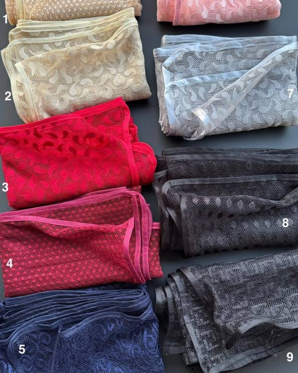 شال دانتل توری نواری(جین 10 تایی کد 681)