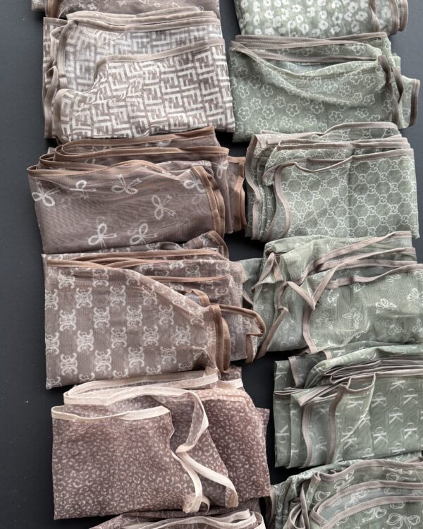 شال توری دور نواری (جین 6 تایی کد 764)