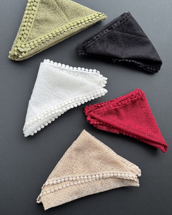 مینی اسکارف سه گوش عدسی توری(جین 5 تایی کد 775)