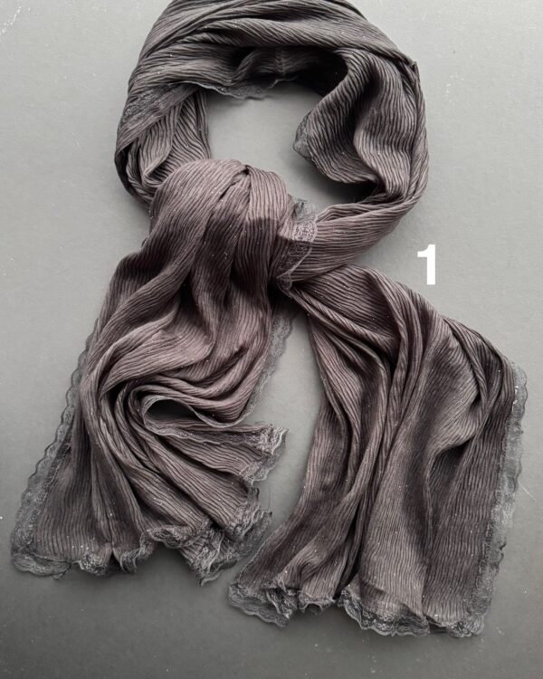 شال برشکا پلیسه شاین تک مشکی(تکفروشی کد980)